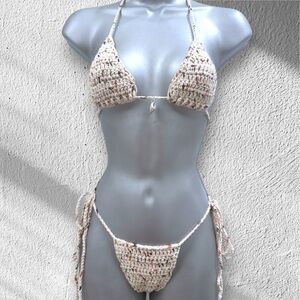Handmade Crochet Bikini Set - Cream